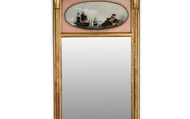 Federal Giltwood Mirror with Reverse-painted Transom, Paul Cermenati and G....