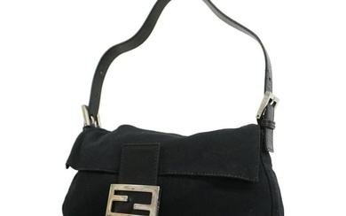 Fendi Handbag Mamma Bucket Cotton Black Ladies