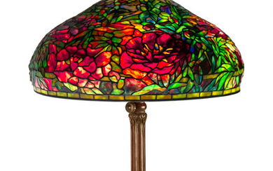 Fine & Rare Tiffany Studios, New York, "Elaborate Peony" Table Lamp