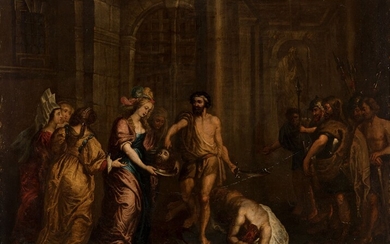 Flemish school; first half of the 18th century. "Martyrdom of St. John the Baptist". Oil...
