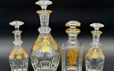 Four Baccarat Harcourt Empire Glass Decanters