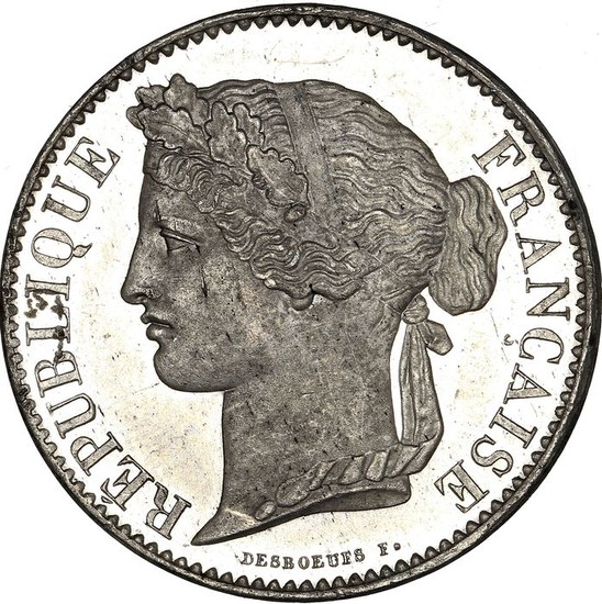 France - 10 centimes 1848 - Concours monétaire Desboeufs - Tin
