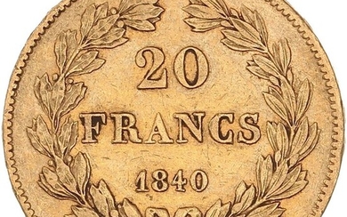 France. Louis Philippe I (1830-1848). 20 Francs 1840-A, Paris