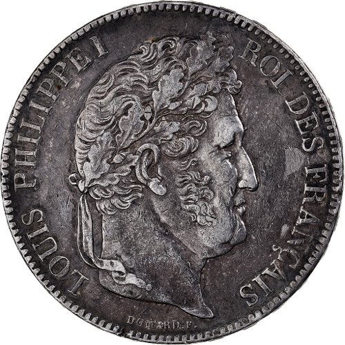 France, Louis-Philippe I, 5 Francs, 1837, Strasbourg, Silver, AU(50-53)