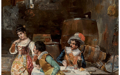 Francesco Vinea (1845-1902), Flirtation in a tavern