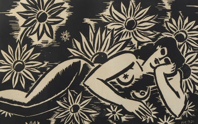 Frans MASEREEL (1889-1972), woodcut Fleurs, numbered XXXV/LV, signed and dated 1951