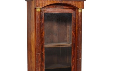 French Empire Ormolu Mounted Marble Top Walnut Bookcase, mid 19th c., H.- 61 3/4 in., W.- 30 in.