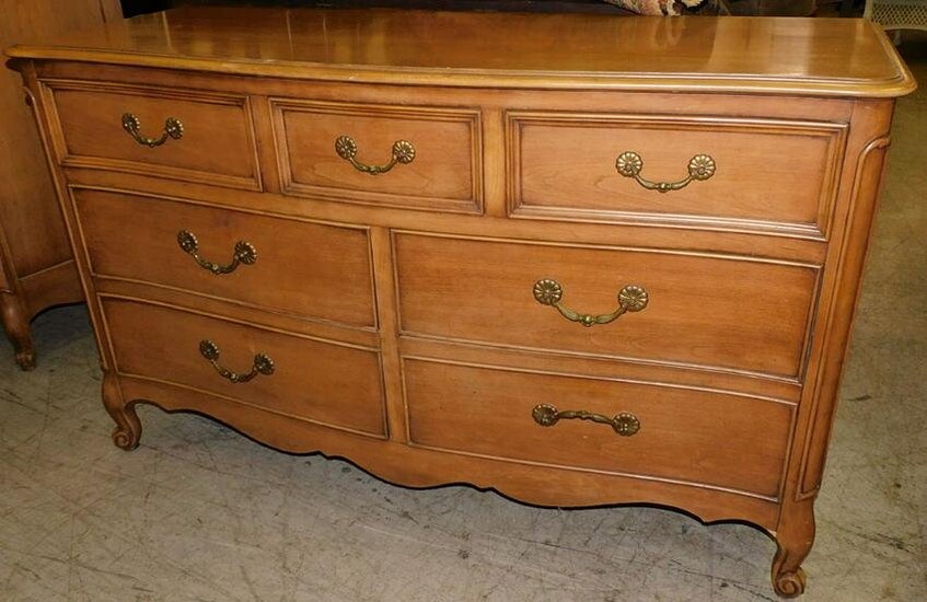 French Provincial Cherry 7 Drawer Dresser By Century