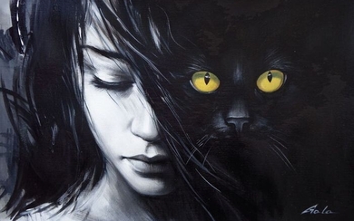 Galya Bukova - Black cat and girl - My other self