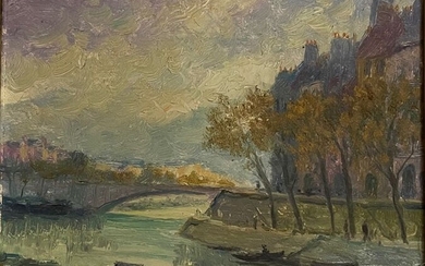 Georges Regnault (1898-1979) - La Seine, L'île Saint-Louis, Paris