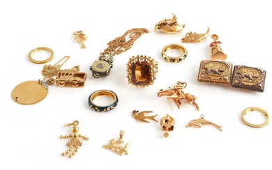 Gold and Gemstone Jewelry (19pcs)
