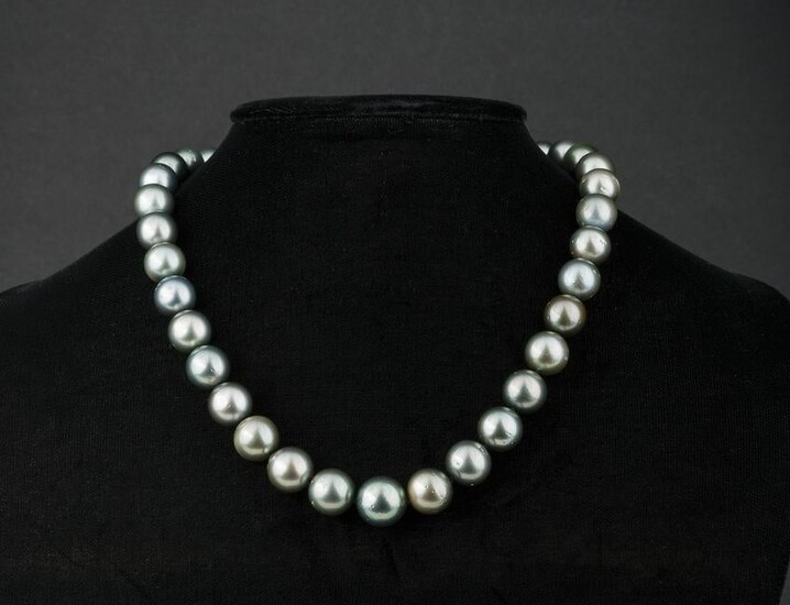 Gold and Tahitian Pearl Necklace