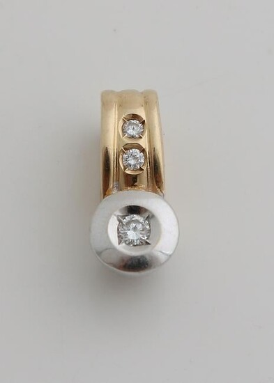 Gold pendant, 585/000, with diamond.&#160 Clip pendant