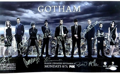 Gotham Cast Autographed 10X18 Poster 11 Autos McKenzie Lord Taylor JSA