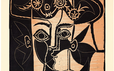 Pablo Picasso - Málaga 1881 - 1973 Mougins - Grande tête de Jacqueline au chapeau