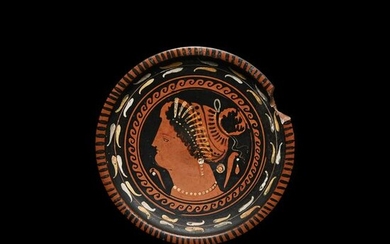 Greek Apulian Plate with Lady of Fashion