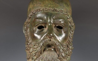 Green patinated bronze replica;, Greek sage, h. 38...
