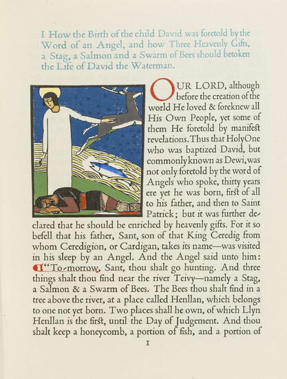 Gregynog Press.- Life of Saint David (The), one of 175 copies, hand-coloured illustrations, Newtown, 1927.