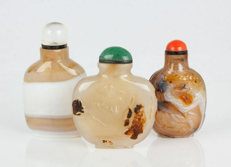 Group of Chinese Agate Snuff Bottles