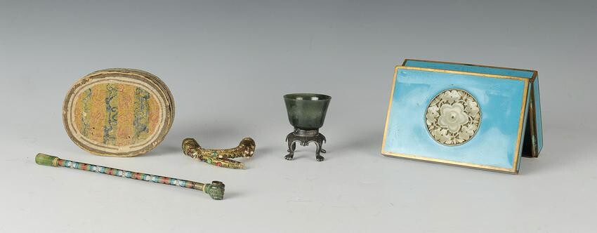 Group of Chinese Jade and Silver, 19th Century