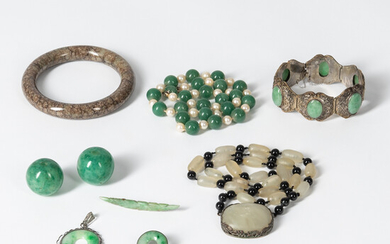 Group of Mostly Jadeite Jewelry