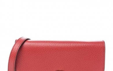 Gucci - Dollar Calfskin Interlocking G Chain Wallet Red Shoulder bag