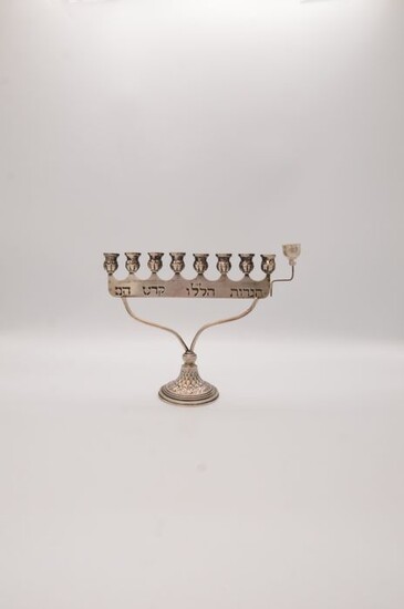 Hanukkah Menorah - .925 silver - Israel - Mid 20th century
