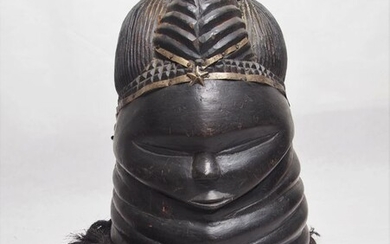 Helmet mask - Raphia, Wood - Mende - Sierra Leone - 35 cm