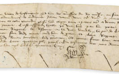 Henry VI's marriage to Margaret of Anjou & the Treaty of Mantes.- Hoo (Thomas, Baron Hoo and Hastings) Declaration concerning the negotiations between Henry VI and Charles VII for a general truce resulting in the Treaty of Mantes, Mantes, 21st...