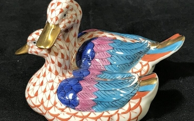 Herend Hungary Hand Painted Porcelain Ducks