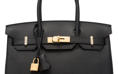 Hermès 30cm Black Togo Leather Birkin Bag with Gold...