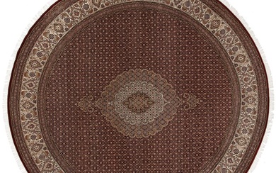 High Quality Round Tabriz Mahi Persian Carpet - Rug - 305 cm - 305 cm