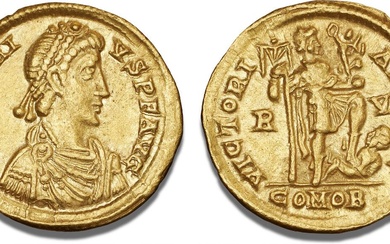 Honorius, 393–423, Ravenna, 408–423, Solidus, DN HONORIVS PF AVG / VICTORIA AVGGG...