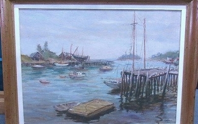Hugo Pieper Maine Boat Nautical Oil Painting