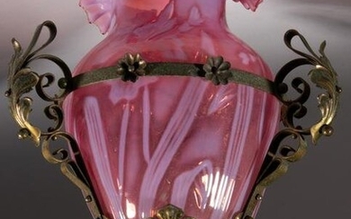 IRIS OPALESCENT GLASS HANGING HALL LAMP