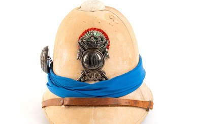 ITALY, Kingdom Colonial helmet of officer of the Lancers of Vittorio Emanuele II, Italo-Turkish War...