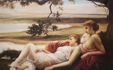 "Idyll" Oil on canvas Painting after Frederic Leighton. SB