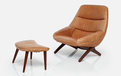 Illum Wikkelsø Lounge chair, model no. ML-91, and ottoman, ca. 1960