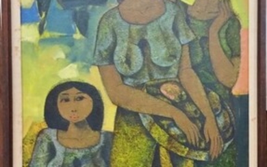 Important Roger San Miguel Filipino Modernist Oil