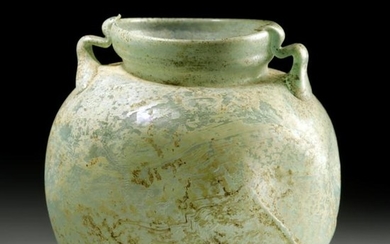 Impressive Roman Glass Jar Applied Handles