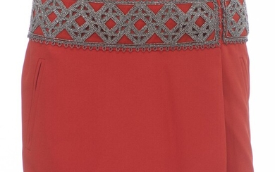 NOT SOLD. Isabel Marant: A red skirt embellished with silver coloured embroidery, buttons, pockets and silk petticoat. Size 36 (FR) – Bruun Rasmussen Auctioneers of Fine Art