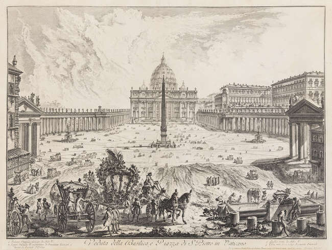 Italy.- Piranesi (Giovanni Battista) Veduta della Basilica e Piazza de S. Pietro in Vaticano, [1748].