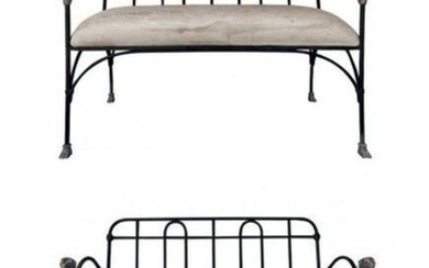 J-Art Iron Co Settees With Lion Heads