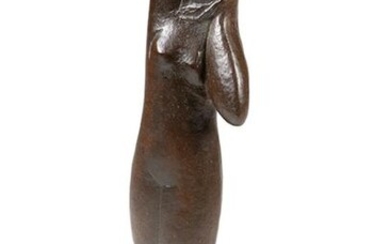 JOSÉ PLANES (Espinardo, Murcia 1891-1974) "Female figure" Patinated bronze Signed with the stamp of the foundry Capa, Madrid Measurements: 56 x 13 x 13 cm Exit: 1.500uros. (249.579 Ptas.)
