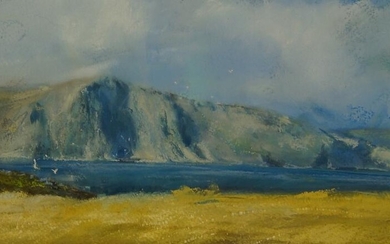 James Barthlomew, British b.1970- Cliffs at Burrness; watercolour and gouache, signed, 22.2 x 50.5 cm (ARR) (VAT charged on The Hammer price)