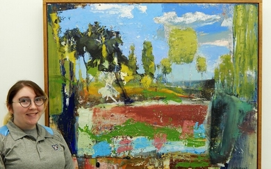 James Hobin Abstract Park Landscape Painting
