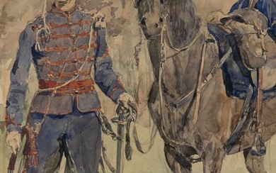 Jan Hoynck van Papendrecht (1858-1933), Soldaat met paard