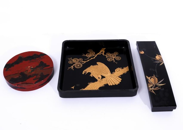 Japanese Lacquered Tray & Boxes