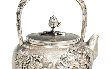 Japanese Meiji Silver Teapot