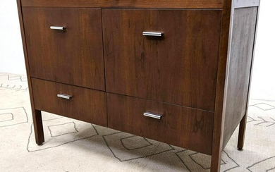Jens Risom Style Small Office Credenza Cabinet. Metal